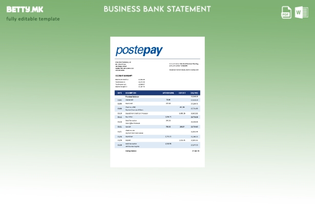 модерен стил Postepay Evolution (Poste Italiane) Изјава на претпријатието Шаблон